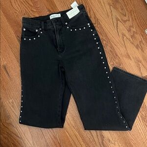 Black studded 90s relaxed Jean